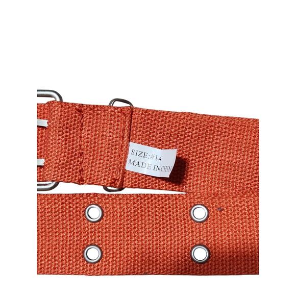 Punk Canvas Double Grommet Holes Belt 2-Row Studded Women Men Waist‎ Strap - Picture 5 of 5